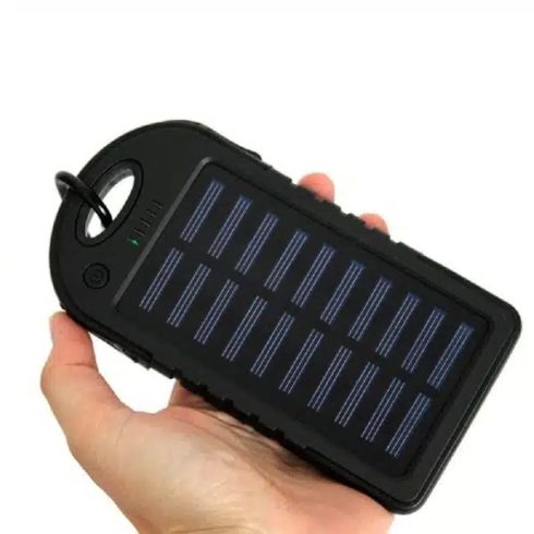 Napelemes Külső Akkumulátor – Karabinerrel Táskára Rögzíthető Powerbank – 5000 mAh