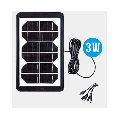 Solar Panel 3W CcLamp CL-630 vagy ZOPVZ ZO-717 USB Napelemes Töltő Kábelekkel