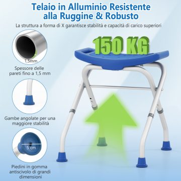 Állítható magasságú zuhanyszék 49-52,5 cm.