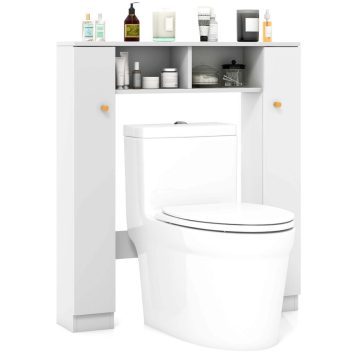   A WC feletti tárolószekrény 2 nyitott rekesszel 4 állítható polccal - fehér