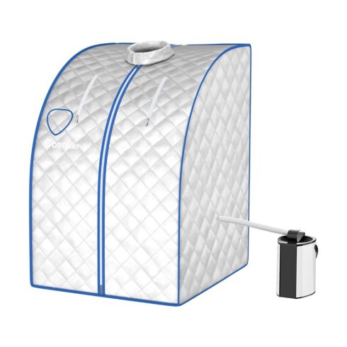 Hordozható gőzszauna 3L/1000W gőzkazánnal & Távirányító & Összecsukható szék & Medicine Box gőzszauna 9 állítható hőmérsékletű ezüst