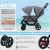 Testvér babakocsi Összecsukható Testvér babakocsi iker babakocsi Twin Buggy szürke