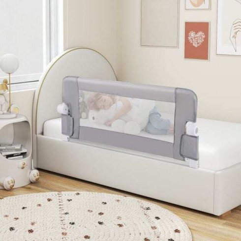Összecsukható ágyrács levehető oxfordi szövethuzattal babaágyhoz egyszemélyes queen és king méretű szürke