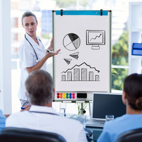 100 cm x 65 cm állítható magasságú mágneses tábla kerekeken - zöld