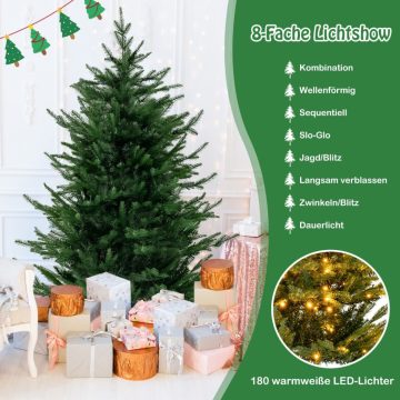   136 cm-es mesterséges karácsonyfa fényekkel & 180 meleg fehér LED lámpa