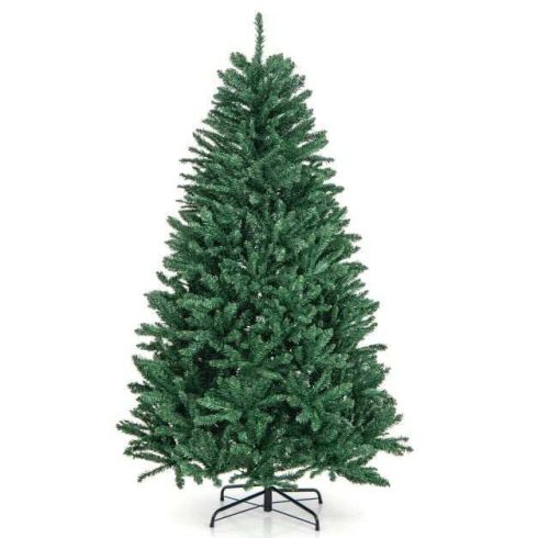 Mesterséges karácsonyfa 180 cm 1355 PVC ágakkal, összecsukható fém állvány zsanérokkal, gyors telepítés, zöld