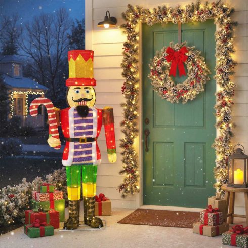 170 cm karácsonyi diótörő figura Candy Cane karácsonyi figurával katona