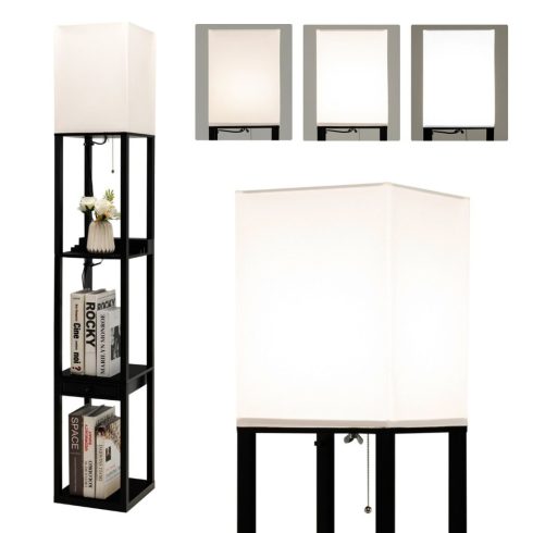 Modern polcos állólámpa Dimmable állólámpa fiókkal 26 x 26 x 159,5 cm