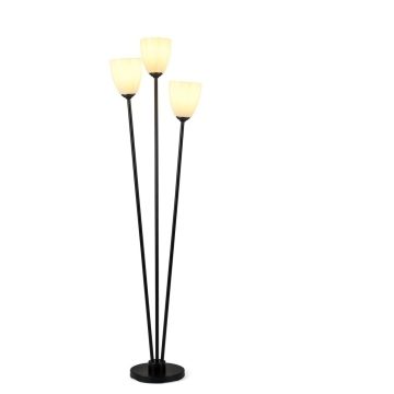   Állólámpa 153 cm, állólámpa 3 db E27 foglalattal, olvasólámpa, 3 db lámpabúrával, fekete