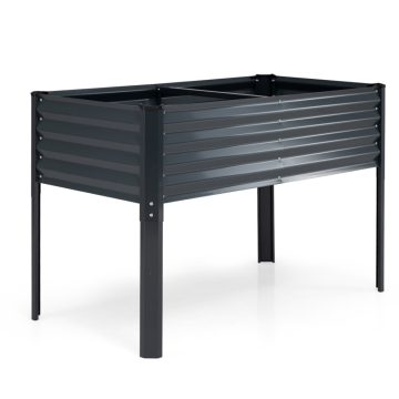   Horganyzott megemelt kerti ágy lábakkal 46" x 24" x 31" fém magasított ültetődoboz - szürke