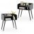 2 szintes Mid Century modern éjjeliszekrény nappali hálószobához, 2 részes fekete
