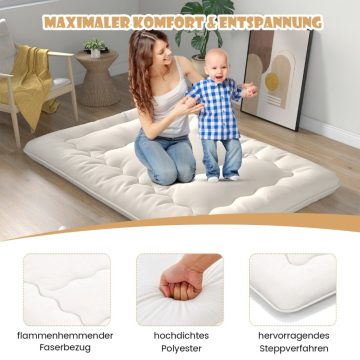   Japán futon matrac Tatami matrac padlómatrac összecsukható matrac bézs 140 x 200 cm