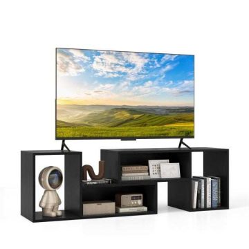   2 részes konzol TV állvány Modern minimalista szórakoztató központ - Fekete