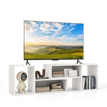   2 részes konzolos TV-állvány Modern minimalista szórakoztató központ - fehér