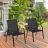 2 db Patio Outdoor étkező szék karfával - fekete