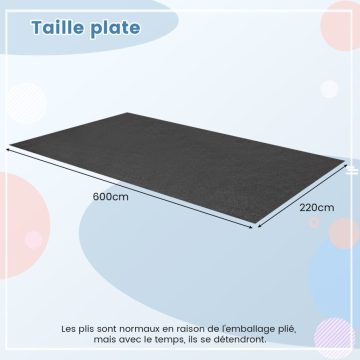   Vízálló padlószőnyeg 600 x 220 cm Újrafelhasználható és mosható autós csúszásgátló szőnyeg nedvszívó kétoldalas ragasztószalaggal, szürke