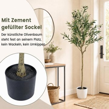   1 db 150 cm-es Mesterséges Olajfa 24 Olajbogyóval és 576 Selyemlevéllel