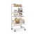 4 szintes, gördülő kocsi állítható polcokkal - fehér