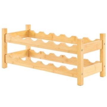 12 palackos, kétszintes bortartó, konyhai natúr