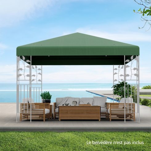 Pavilon csere ernyő napernyő tépőzárral 300 x 300 cm sötétzöld