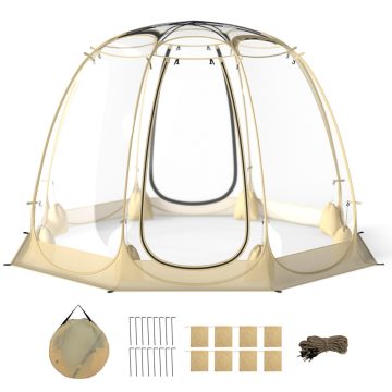   630°-os átlátszó PVC sátor Pop Up Bubble Sátor Buboréksátor 5-6 fő részére 265 x 265 cm