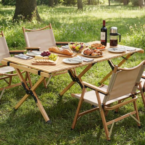 48 hüvelykes összecsukható kempingasztal hordtáskával Backyard-Natural számára