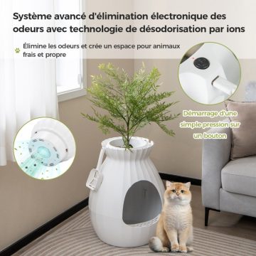   Intelligens macskaalom doboz elektronikus szageltávolító és amp; Sterilizálás virágcserép stílusban