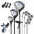 Balkezes állványos golfütők komplett készlet #1 Driver 460CC Wood #3 Hybrid #4 fejvédővel #6 #7 #8 #9 Irons Blue