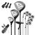 Balkezes állványos golfütők komplett készlet #1 Driver 460CC Wood #3 Hybrid #4 fejvédővel #6 #7 #8 #9 Irons Grey