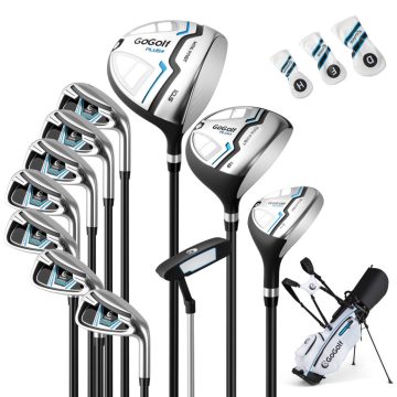   15 részes komplett golfütő készlet golftáskával és fehér esővédővel