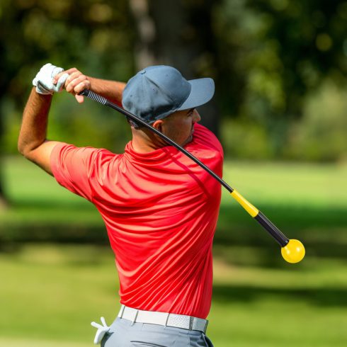 40 hüvelykes Golf Swing edzősegéd súlyozott fejjel a tapadásért, ritmus, egyensúly - sárga