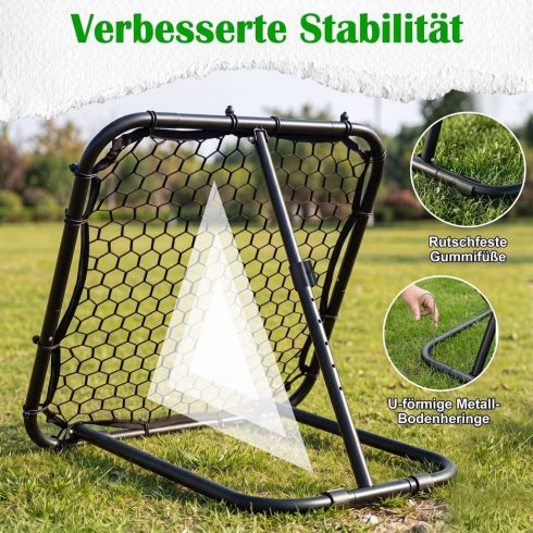 85 x 85 cm-es futball-visszapattanó 5 állítható szöggel és 4 földi téttel