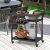 Rolling Grill Cart 3 polcos BBQ kocsi horgokkal és oldalsó fogantyúval - fekete