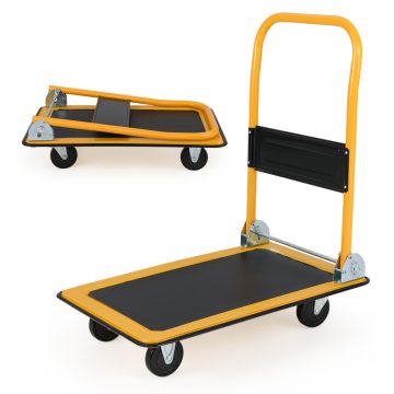   Platform Cart Dolly összecsukható raktári tolható kézi teherautó - fekete