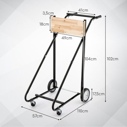Külső, kerekes állvány 150 kg teherbírással Robusztus motoros szállítókocsi