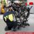 680 kg-os motorkerékpár hidraulikus emelő, 3 fokozatban állítható magasságú emelvény - fekete