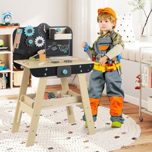 Gyermek munkapad szett palatáblával, Montessori játék szerepjátékhoz, műhelyjáték