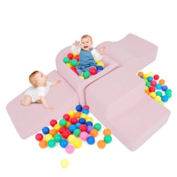   5 részes mászó és kúszó Soft Play szett hab mászóblokk - rózsaszín