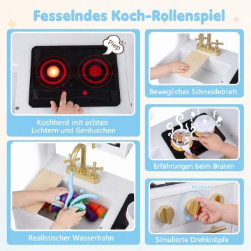   Fa Játék Konyha Fényekkel és Hangeffektekkel, Mosogatóval, Tűzhellyel és Sütővel 3 éves kortól - Fehér