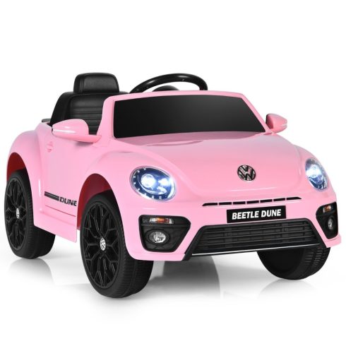 VW Beetle gyerekautó zenével & 2 világítási móddal, köztük a 2,4G távirányító rózsaszín