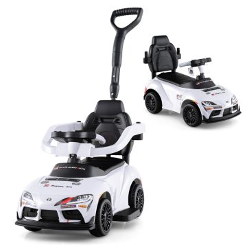   3 az 1-ben Toyota Licensed, lábtól a padlóig babakocsi, csúszó sétajáték - fehér