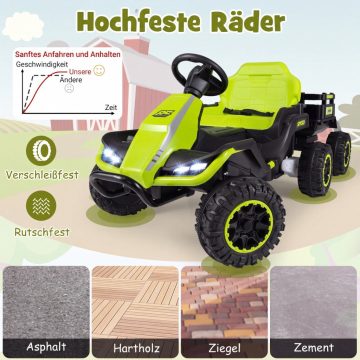   24 V-os elektromos traktor gyerekeknek 3 éves kortól, gyermektraktor 2,4 GHz-es távirányítóval, zöld