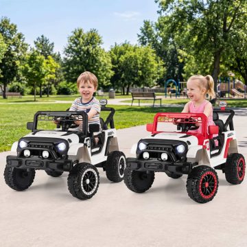   Gyermek elektromos autó 12V, gyermek autó 2 vezetési móddal és távirányítóval, 60 kg teherbírás, piros