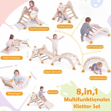   8 az 1-ben Összecsukható Mászó Játékok Kisgyermekeknek Rakéta Témájú - Természetes
