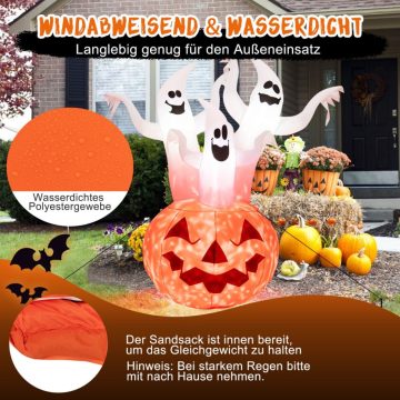   Halloween dekoráció szellemekkel és tökök 140 x 90 x 182 cm