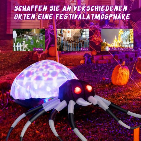 Halloween dekoráció: Felfújható pók hálóval 93 x 105 x 34 cm