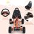 Toy Gokart állítható üléssel és stabil kézifékkel, biztonságos, robusztus pedálos gokart gyerekeknek, narancssárga
