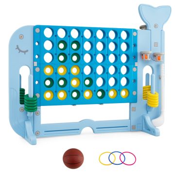   Óriási, 4 pontig jutó játékkészlet Jumbo Connect Four játék gyűrű-dobás, kék színnel