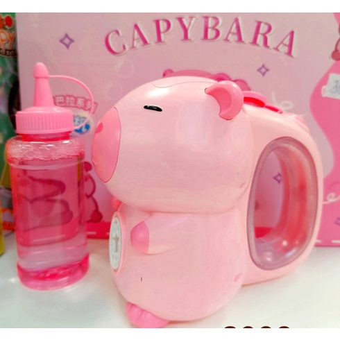 Capybara Automatikus buborékfújó gép gyerekeknek buborék fújó megoldásokkal Aranyos Capybara buborékkészítő játék 3 4 5 6 éves fiúknak és lányoknak, Beltéri és kültéri nyári játékok