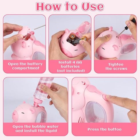 Capybara Automatikus buborékfújó gép gyerekeknek buborék fújó megoldásokkal Aranyos Capybara buborékkészítő játék 3 4 5 6 éves fiúknak és lányoknak, Beltéri és kültéri nyári játékok